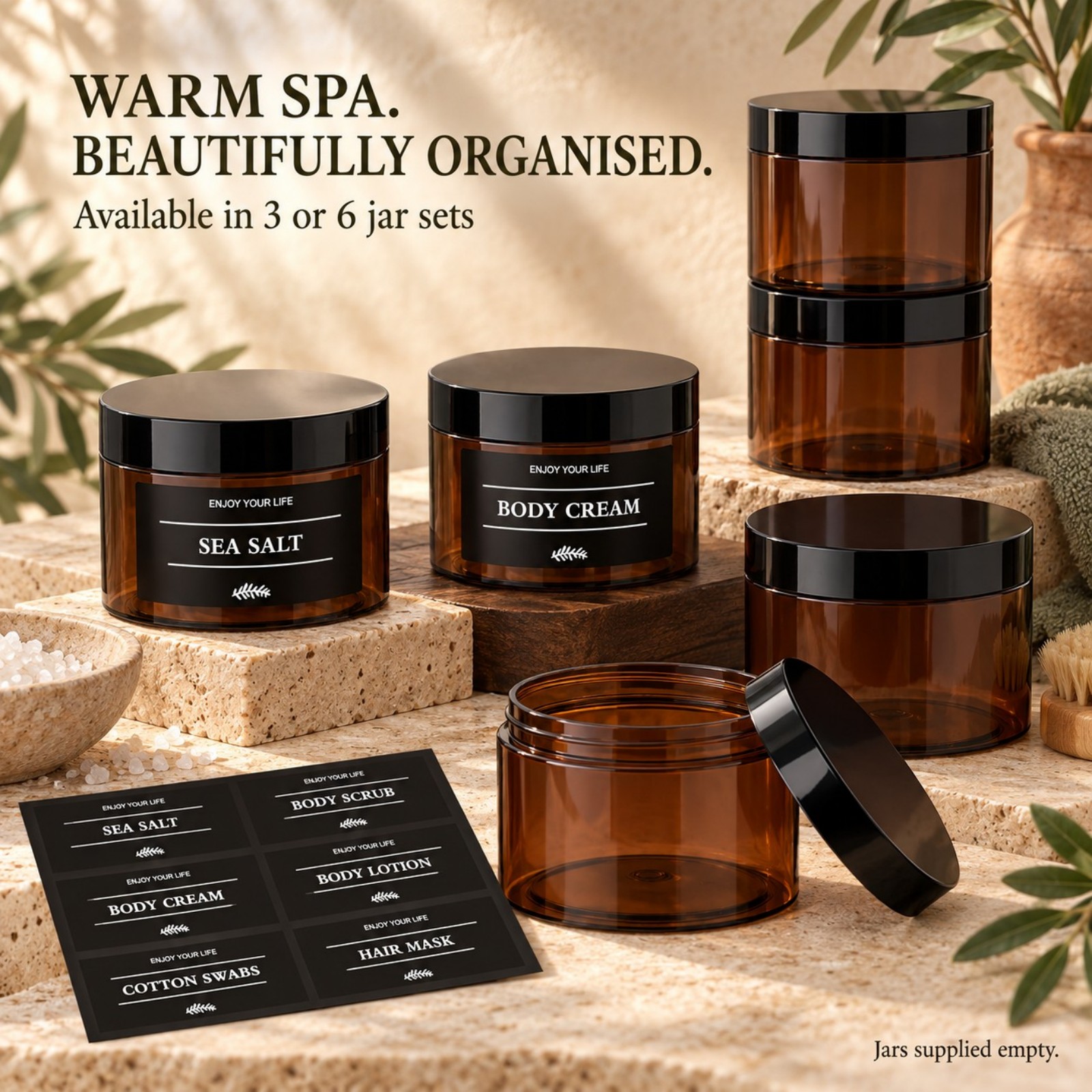 Hair Care - 3 stuks opbergpotten voor de badkamer,