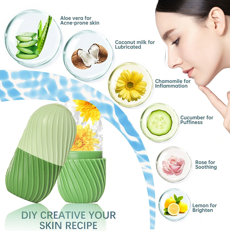Face Ice Roller Puffiness - 【1 stuks siliconen ijsroller voor het