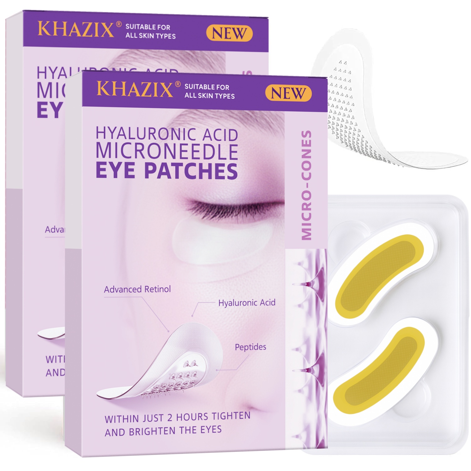 Skincare - Hyaluronzuur Retinol Microneedle Oogpatches, verstevigende peptiden