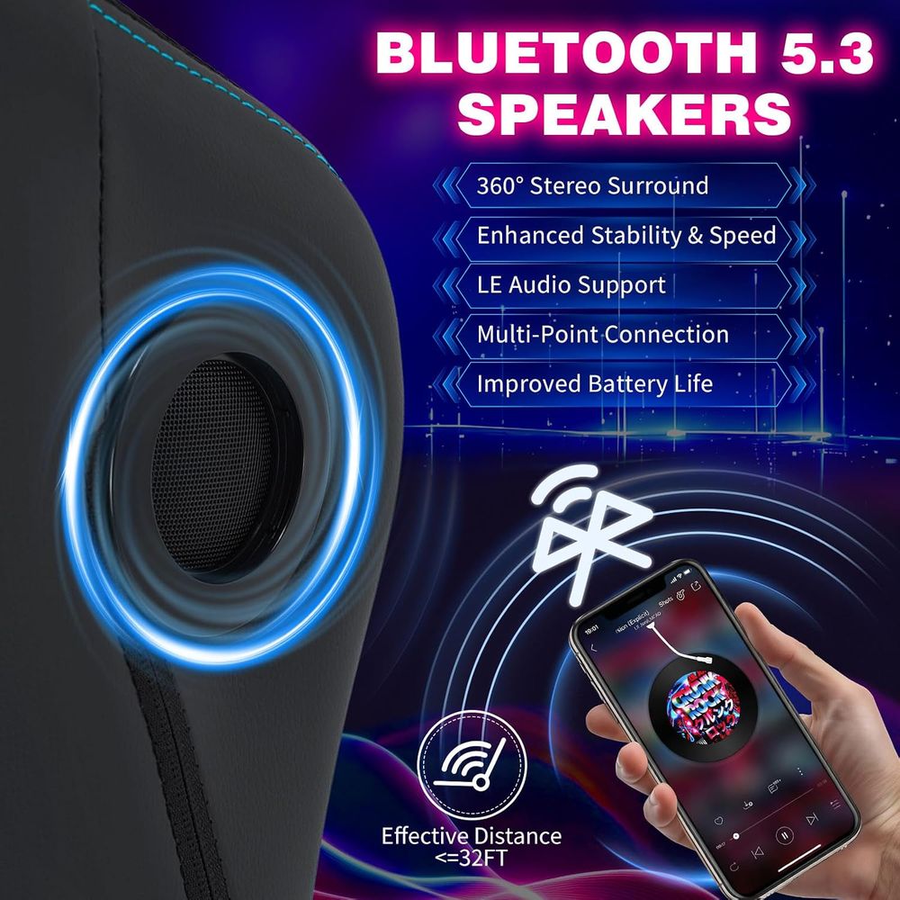 Gamingstoel met LED-verlichtin - Massage recensie en prijs