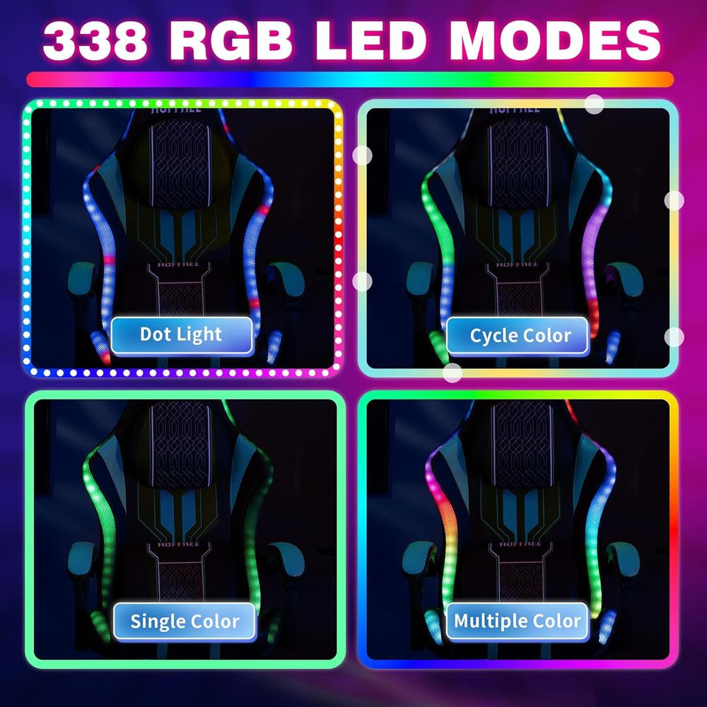 Gamingstoel met LED-verlichtin - Massage recensie en prijs