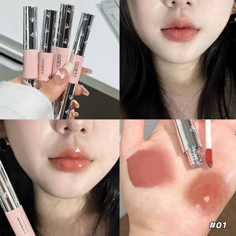 QIBEST Dubbele Hoofd Lipgloss  - Matte Velvet Lip Tint Long Lasting recensie en prijs